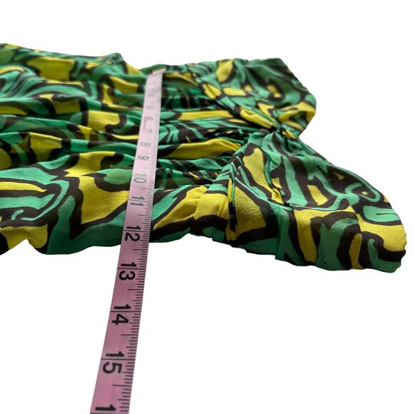 Women's Milly Green Silk Pleated Strapless Back Zip Closure Short Sheath Dress 2 - Picture 11 of 12